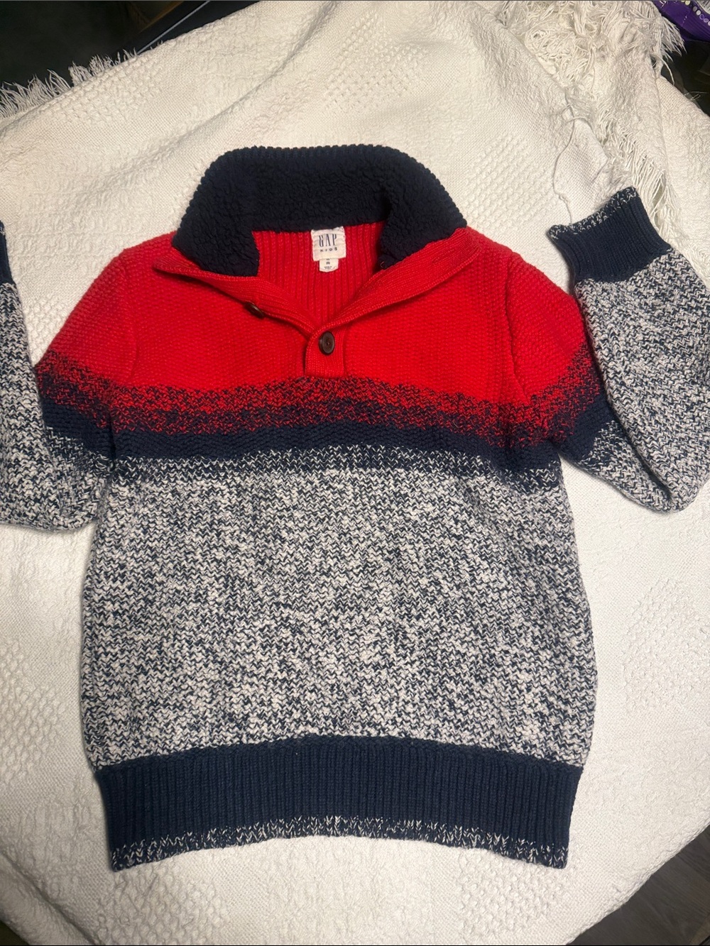 GAP Kids Red, Navy & Marled Turtleneck Sweater